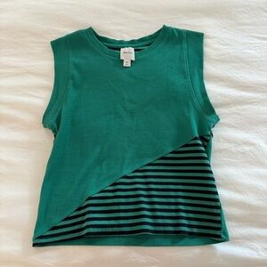 Maeve by Anthropologie Green & Black Striped Tank